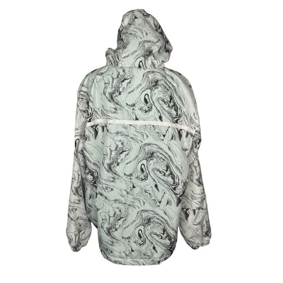 COLD CULTURE Hooded Windbreaker Jacket Swirled Removeable Front White Black L - Picture 6 of 16